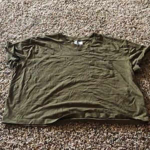 Olive Green Crop Top